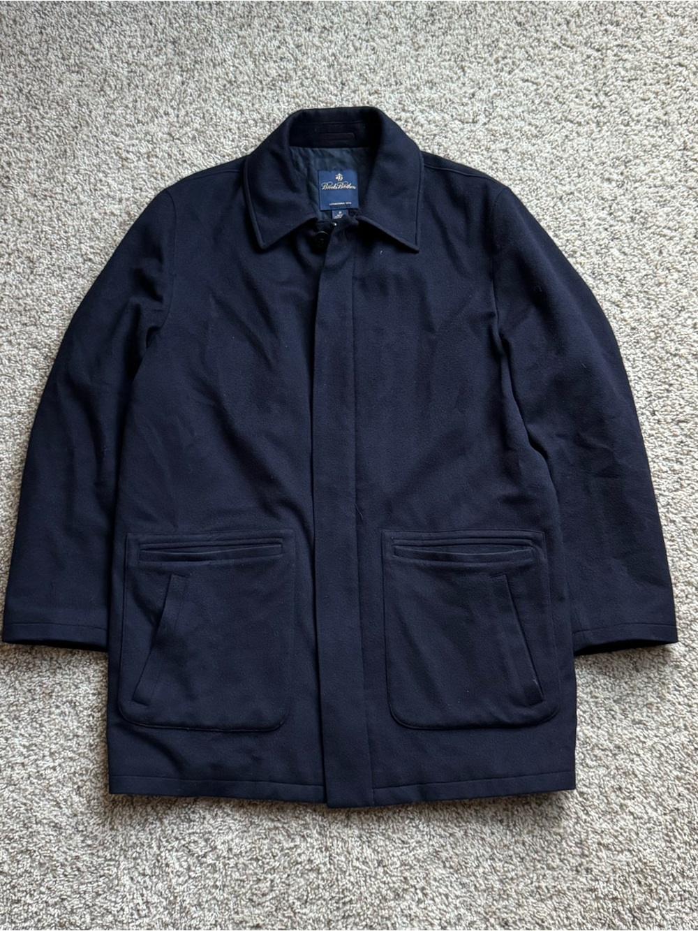 Brooks Brothers Loro Piana Storm System 100% Wool Navy Coat Jacket M Men's Rare